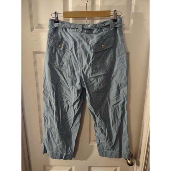 Liz Claiborne Cropped Capri Pants Size 10 Blue Audra - Picture 3 of 10